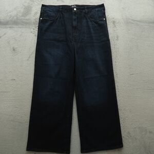 Alexander Jane Jeans Women's Size 1X Blue High-Rise Wide-Leg Denim 28.5" Inseam